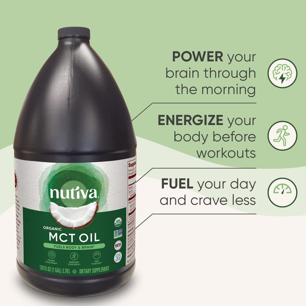 Nutiva Organic MCT Oil on a salad for quick nutrition