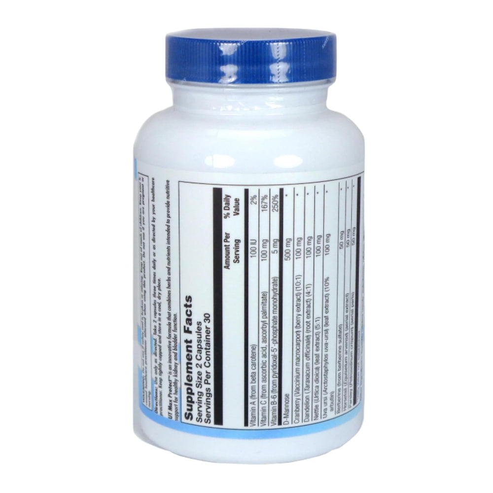 Product label highlights D-mannose and cranberry blend for urinary health.