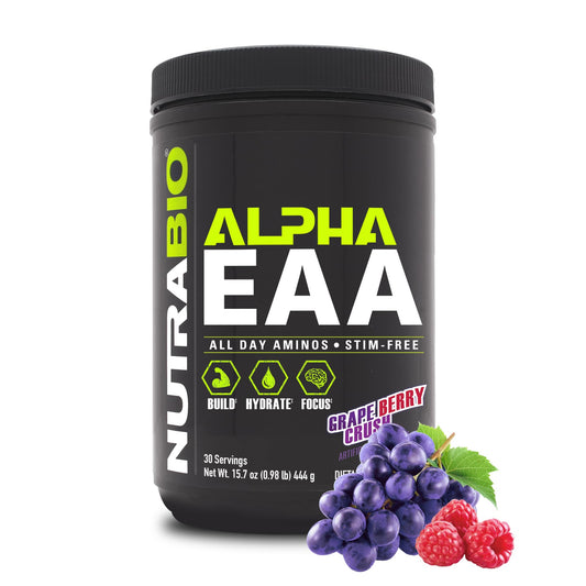 NutraBio Alpha EAA label shows full disclosure ingredients for transparency