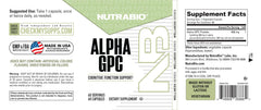 NutraBio Alpha GPC daily capsules on a clean setup for mental clarity