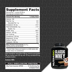 NutraBio Classic Whey pour into a glass, showcasing easy mixing and smooth texture.