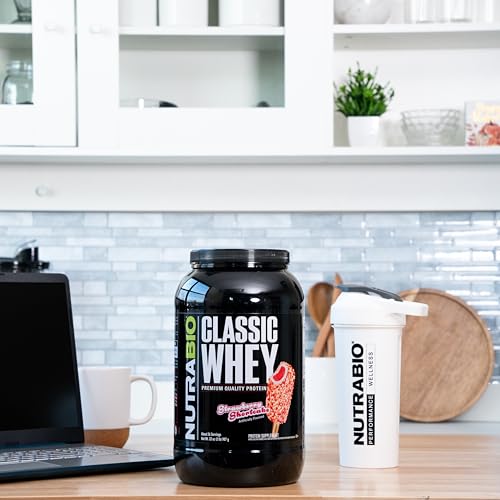 NutraBio Classic Whey scoop ready for post-workout protein intake.