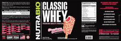 NutraBio Classic Whey third-party testing seal enhances trust.