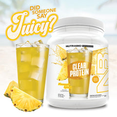 Prepared NutraBio Clear Pineapple Splash ready after 30 seconds
