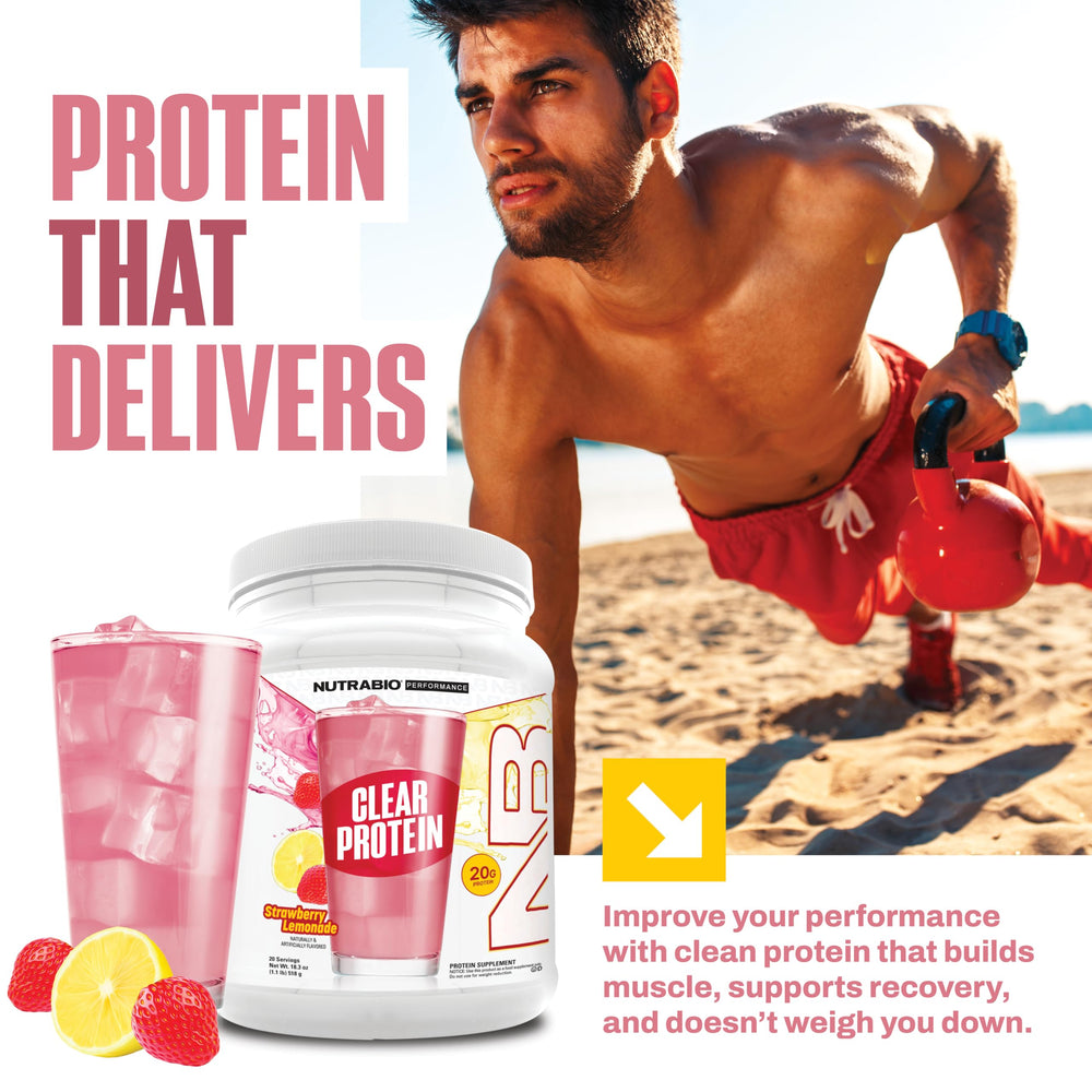 NutraBio Clear label emphasizes GMP quality and product integrity.