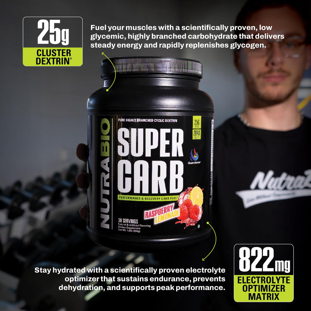 NutraBio cluster dextrin closeup highlights advanced energy source for endurance