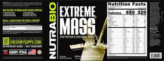 NutraBio Extreme Mass Gainer Vanilla made in USA packaging