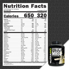 NutraBio Extreme Mass Gainer Vanilla scoop for convenient servings