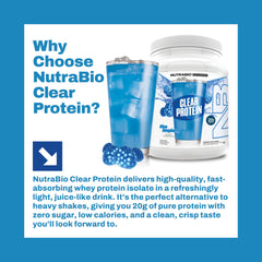 NutraBio GMP-certified facility badge ensures product quality.