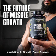 NutraBio Growth Peptides multi-bottle display showing scalable supplement planning.