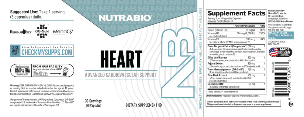 NutraBio Heart Mena-Q MK7 image illustrating vitamin K2 support for arteries.