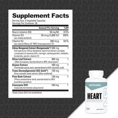 NutraBio Heart pine bark extract close-up for vascular protection and antioxidants.