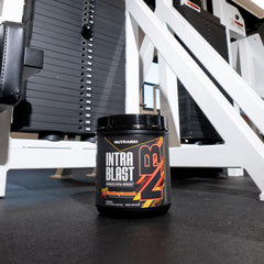 NutraBio Intra Blast HPLC-purity seal indicating high quality.