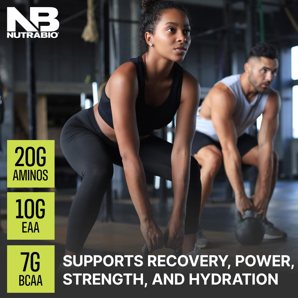 NutraBio Intra Blast Orange Mango shaker bottle with powder ready to mix.