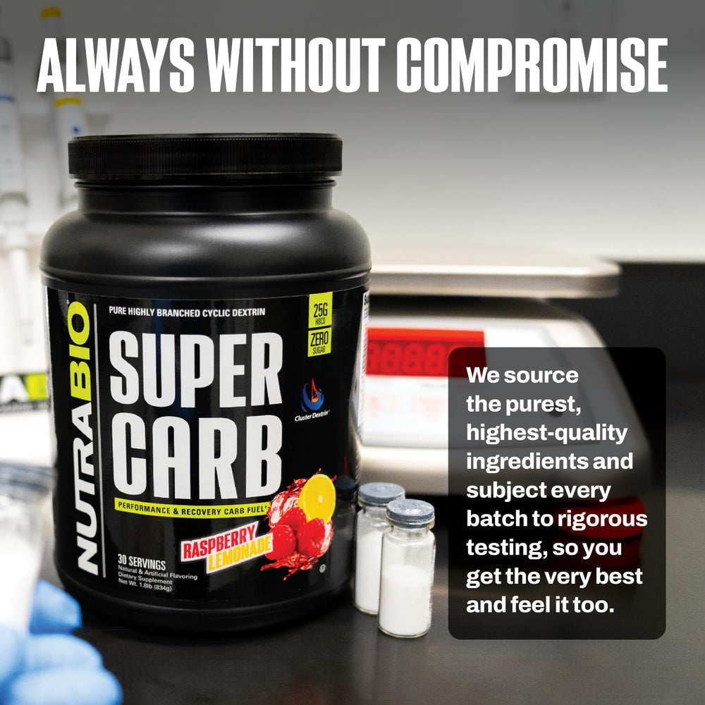 NutraBio label ingredients graphic communicates full disclosure and purity