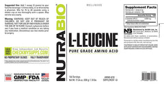 NutraBio Leucine keto-friendly badge on packaging