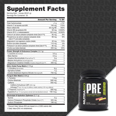 Glass of NutraBio PRE Workout drink ready for a training session