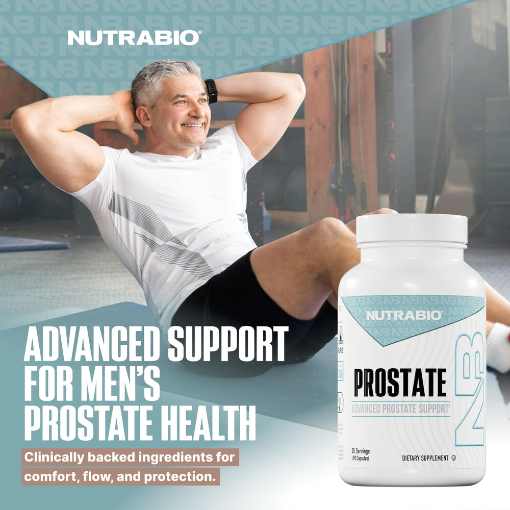 NutraBio Prostate USPlus Saw Palmetto label close-up for trusted ingredients.