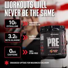 NutraBio Paradise Punch mixed in glass shows vibrant color and smooth texture