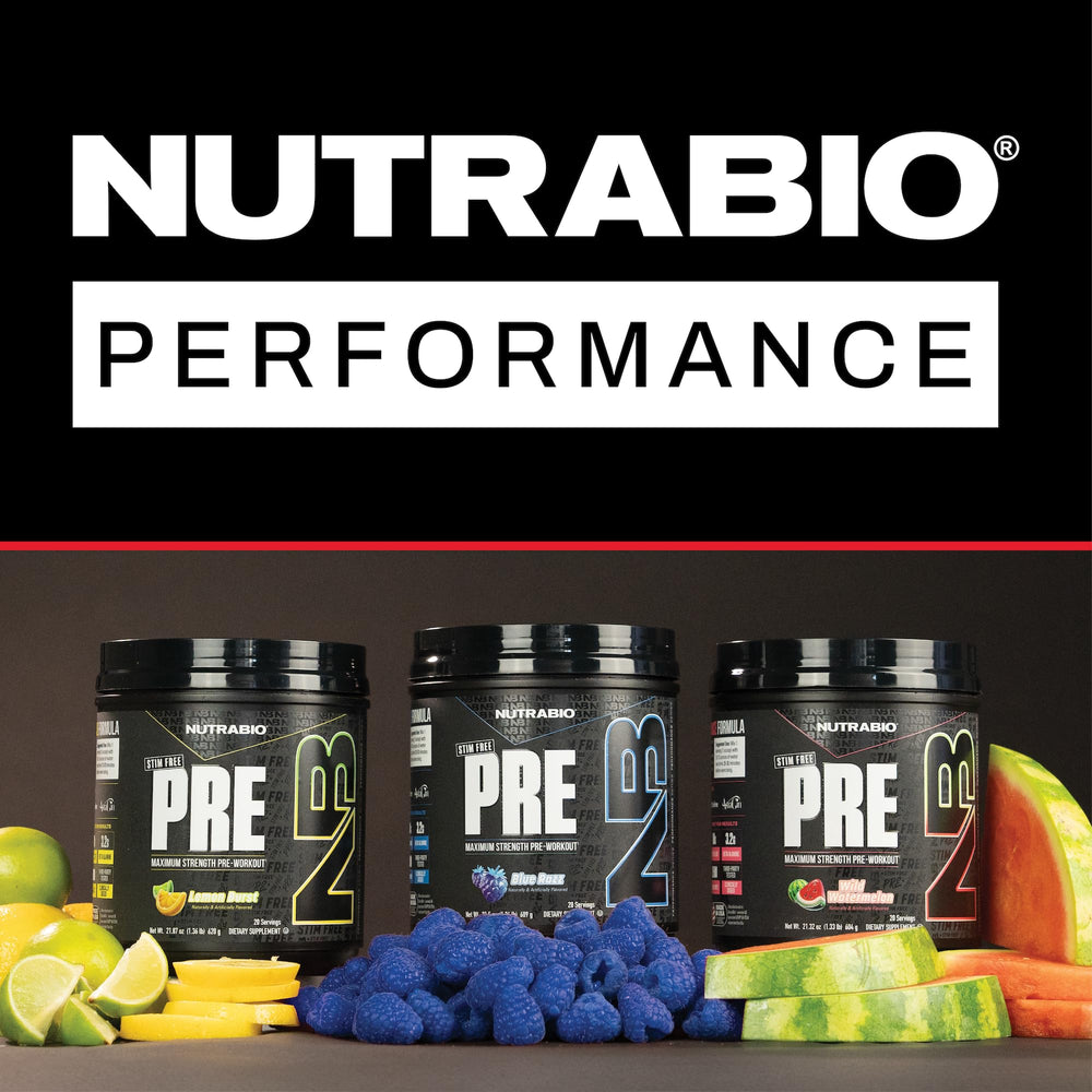 NutraBio Paradise Punch serving-size image illustrates 20 servings per container