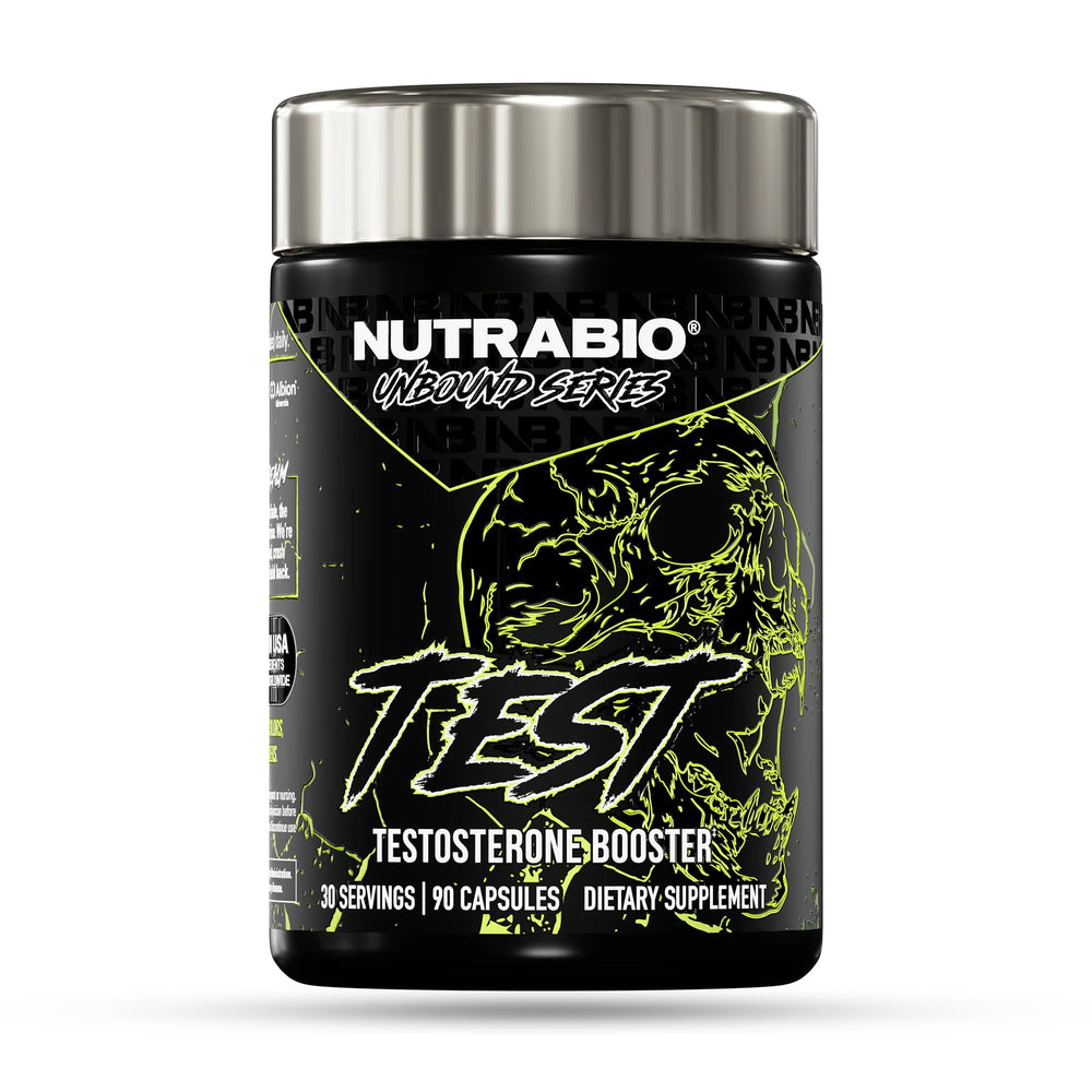 NutraBio Unbound Test bottle front for daily supplement use.