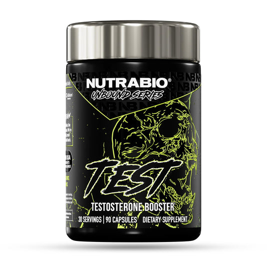 NutraBio Unbound Test bottle front for daily supplement use.