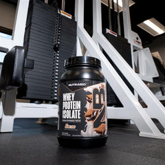 NutraBio Whey Isolate ingredient panel highlights amino profile