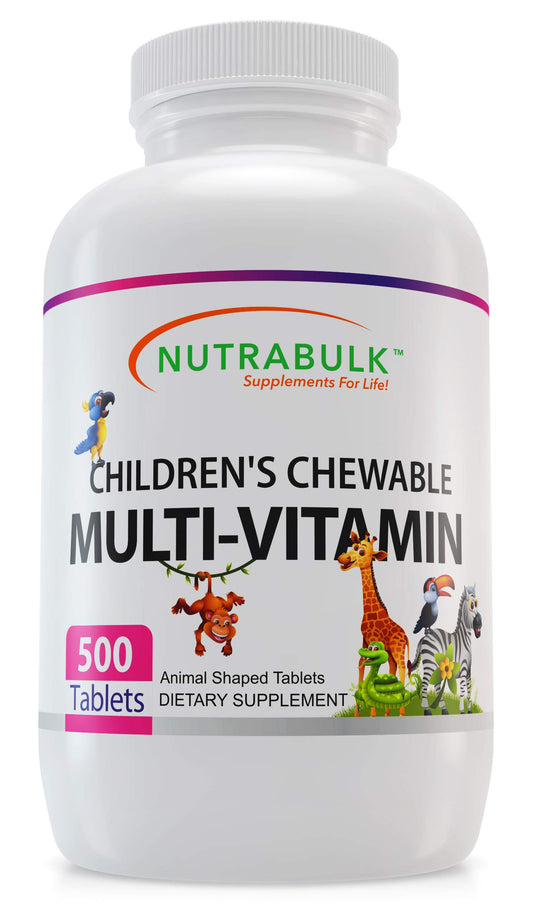 NutraBulk Children’s chewables elephants cherry flavor for tasty daily nutrition.