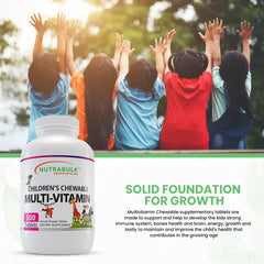 NutraBulk Children’s chewables elephants orange flavor to encourage routine vitamin intake.