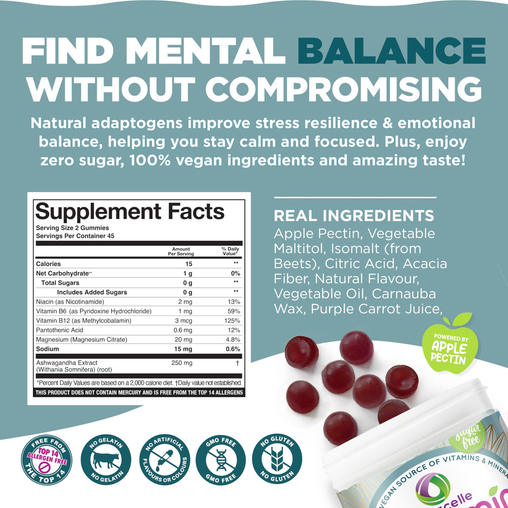 Open tub of Nutramin Mood Boost gummies ready to serve