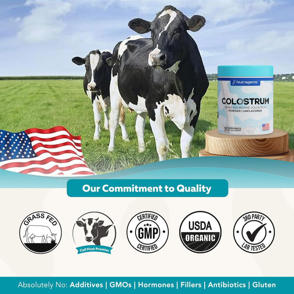Close-up of Nutragenis Colostrum texture preserving bioactives.