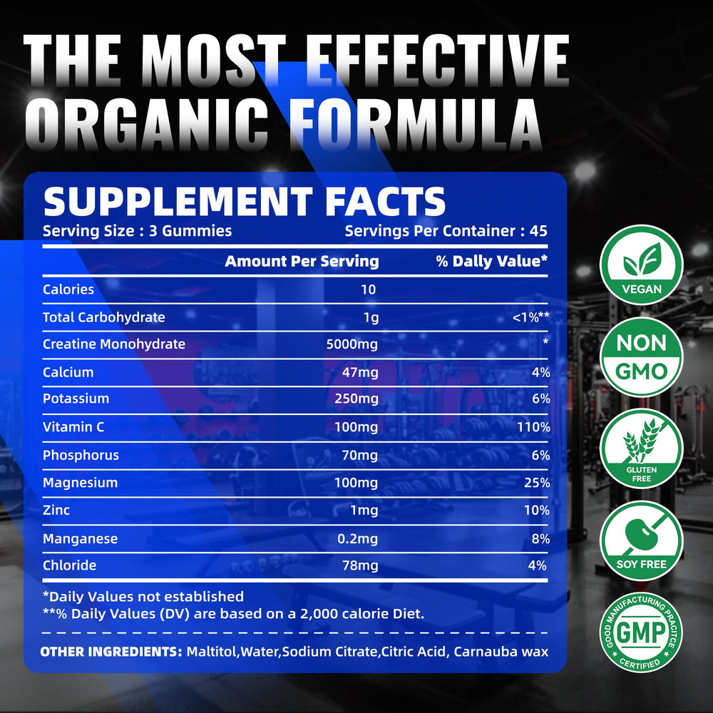 NUTRAGOGO Creatine Gummy serving pack for on-the-go workouts and dosing.