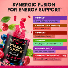 NutraHarmony B-Complex gummies berry-flavor close-up.