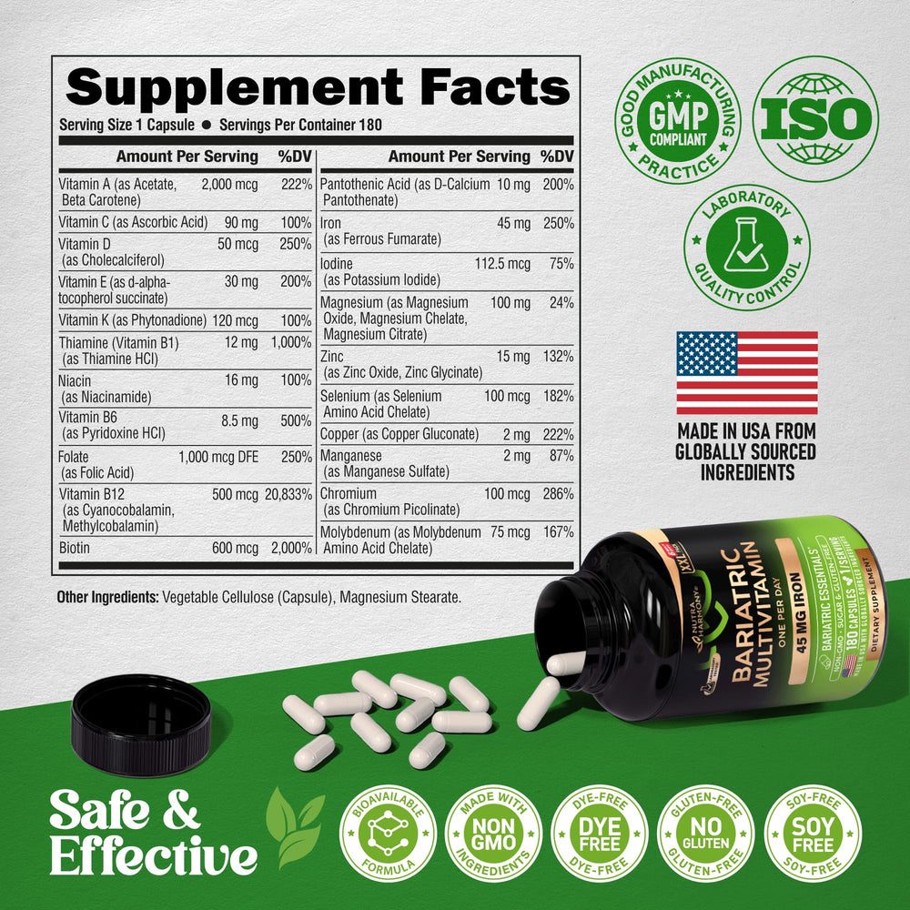 NutraHarmony gluten-free and dairy-free claim on packaging for dietary needs.