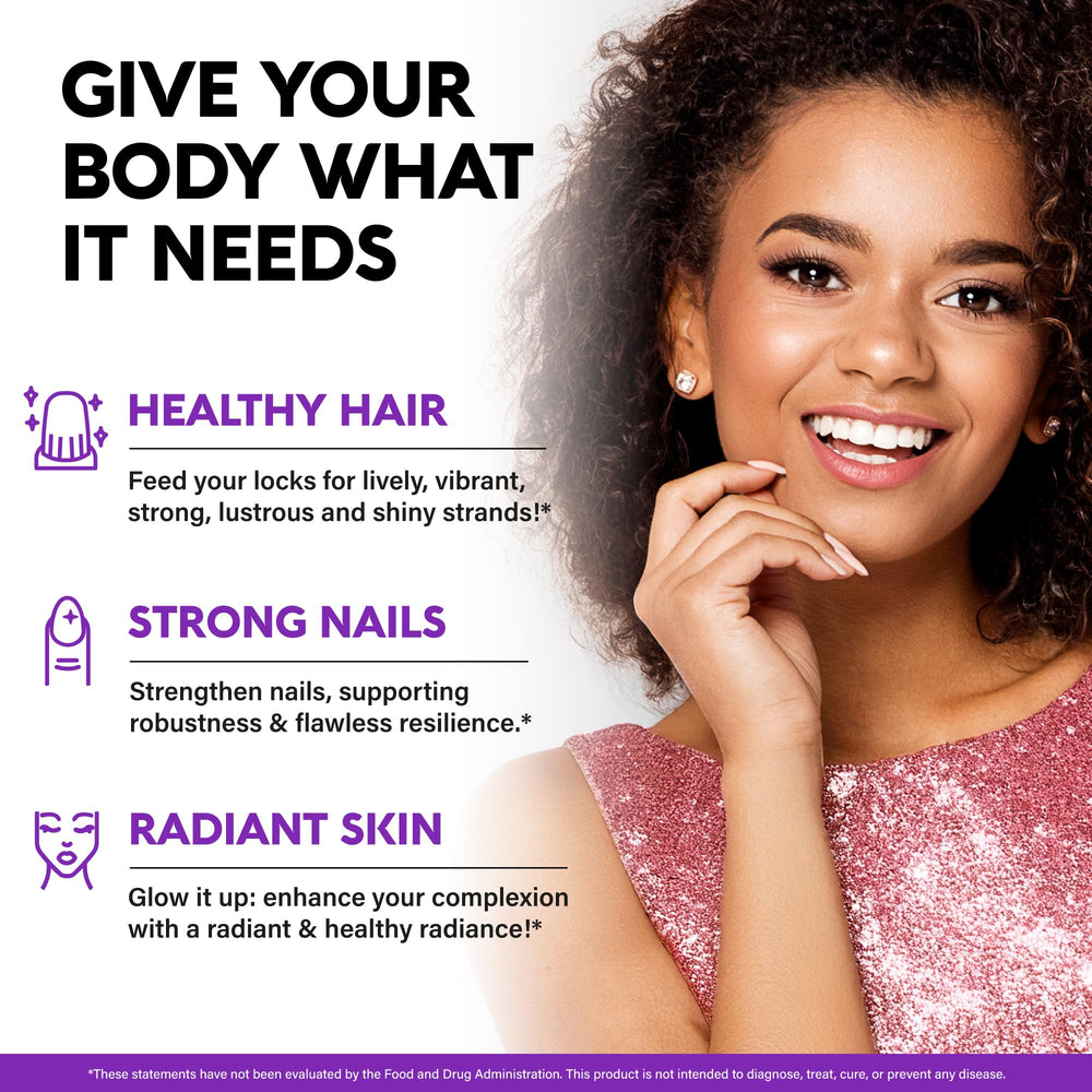 NUTRAHARMONY Biotin Collagen gummies provide nail strength and resilience.