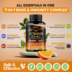 NutraHarmony Vitamin D3+K2 bottle front view for daily use