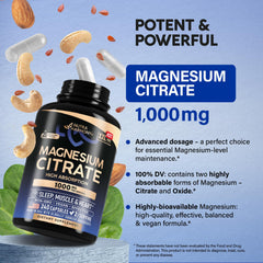 NutraHarmony Magnesium Citrate ingredients panel close-up highlights non-GMO formulation.