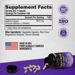 NutraHarmony saffron eye health symbol links to retina and lens support.