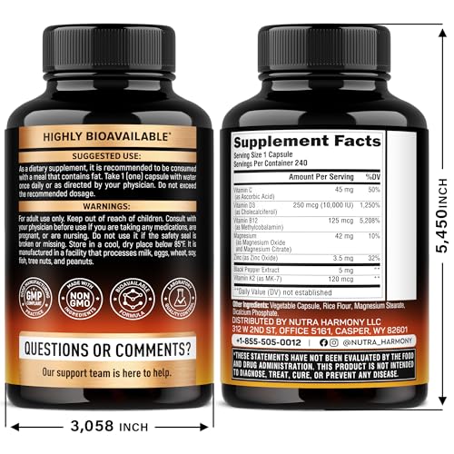 NutraHarmony Vitamin D3+K2 capsules close-up highlighting high potency and bioavailability