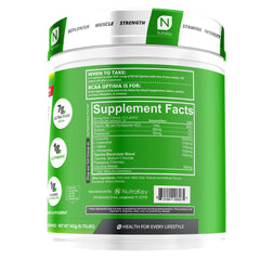 NutraKey BCAA Optima strawberry watermelon powder - flavorful recovery during training.