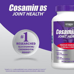Nutramax Cosamin DS bottle pour demonstrates convenient daily regimen