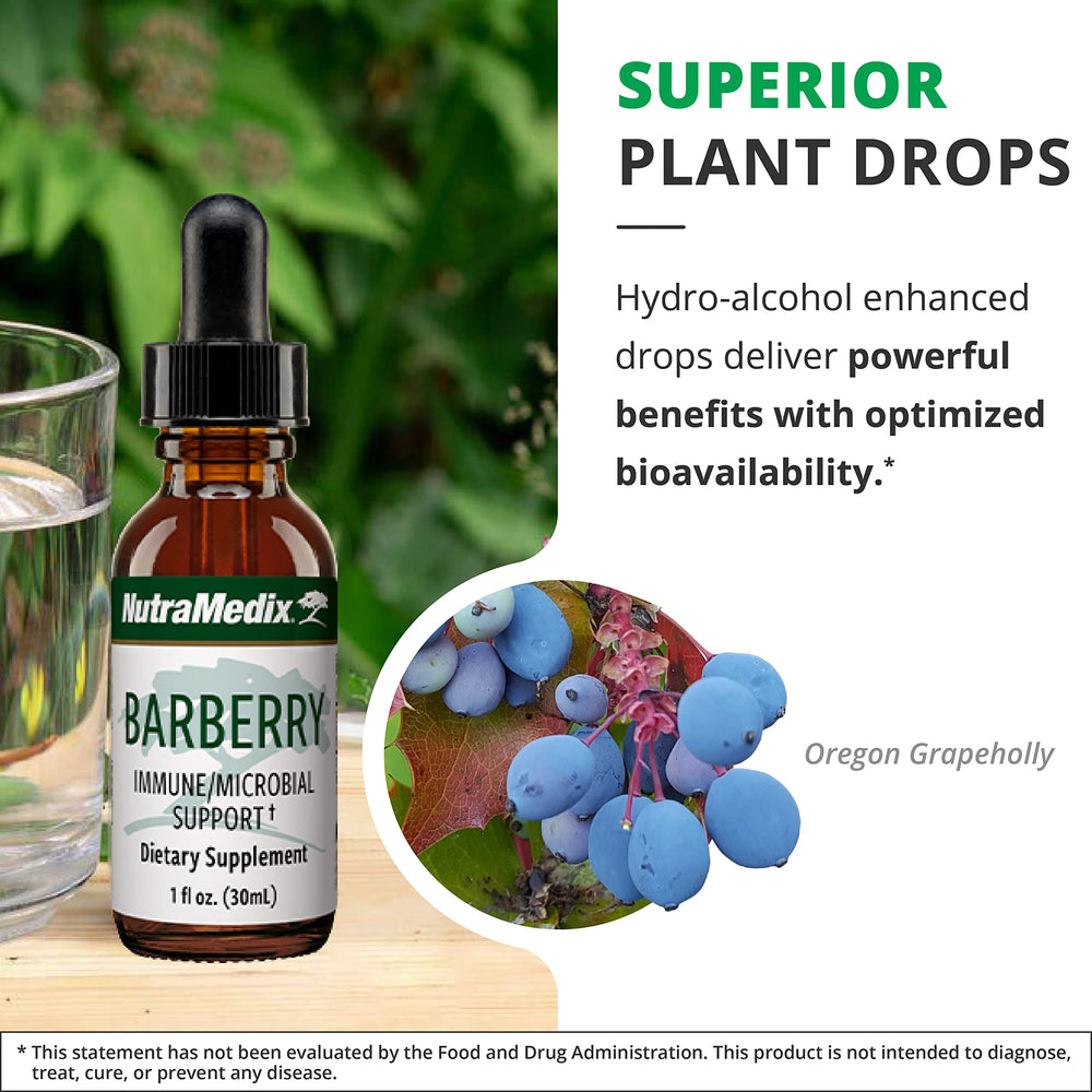 NutraMedix Barberry tincture shown for synergistic antioxidant and immune support