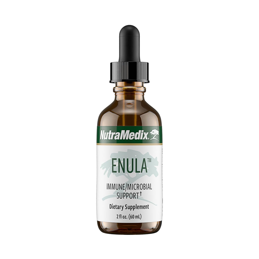NutraMedix Enula liquid drops bottle for convenient immune support with antioxidants.