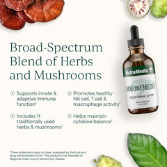 Ingredients panel highlights Reishi, Astragalus, Cat’s Claw in ImmuneMedix