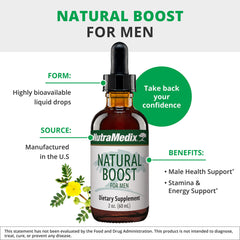NutraMedix Natural Boost for Men liquid format ready for daily routines.