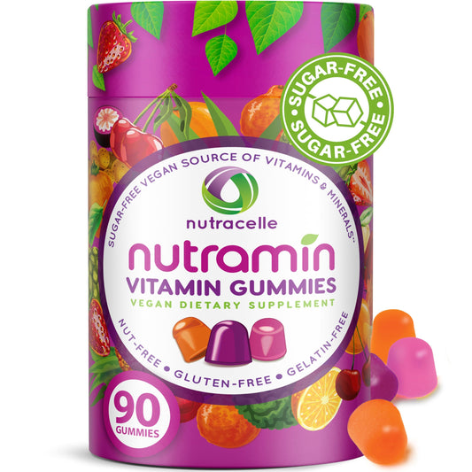 Nutramin Daily vegan gummies bottle shown for easy daily immunity support.