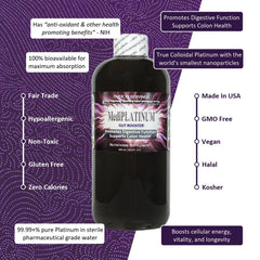 Nutraneering MediPLATINUM bottle side label showing 20 ppm concentration