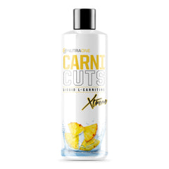 NutraOne CarniCuts Xtreme Pineapple bottle shown for enhanced workout energy.