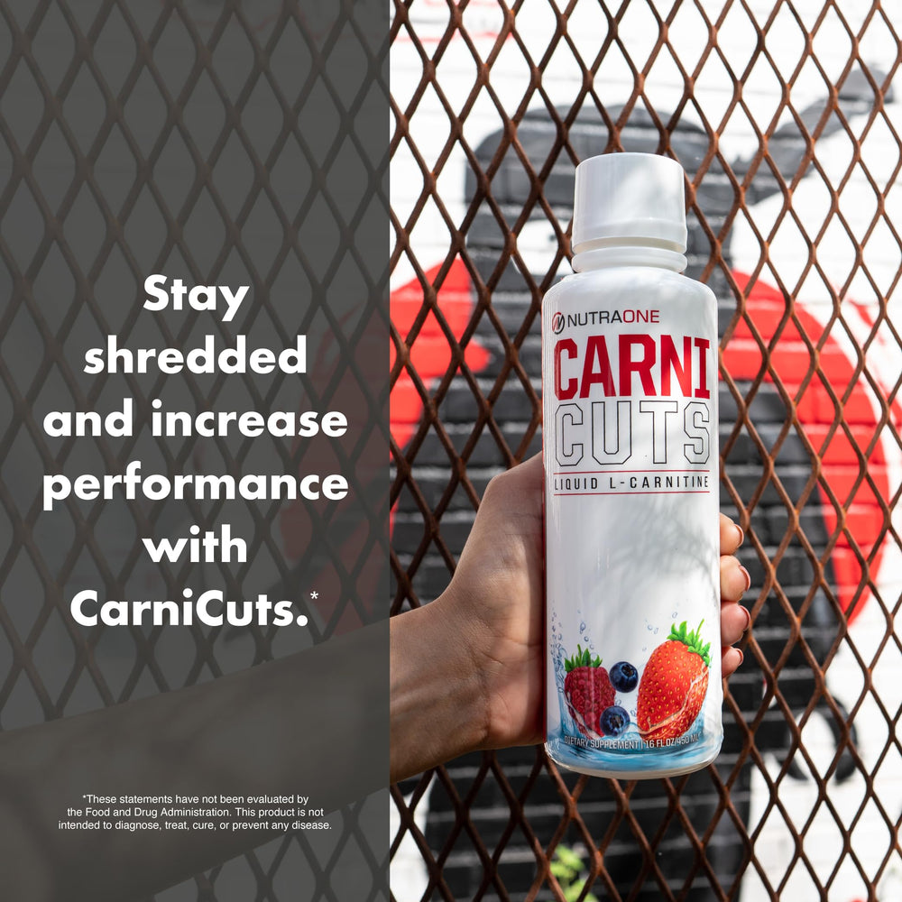 NutraOne Carnicuts Berry Blast bottle color invites a refreshing routine.