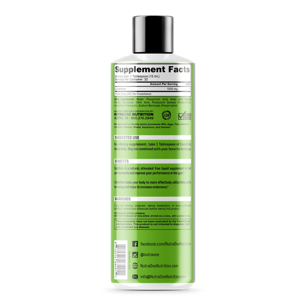 NutraOne Carnicuts Green Apple label showing clean natural ingredients